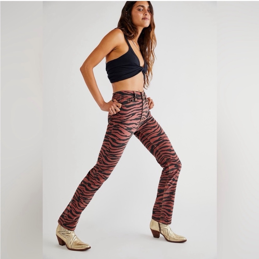Free People Lydia Zebra Cord Jeans